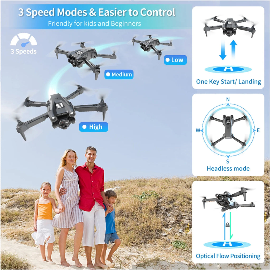 Drone with 4K HD Dual Camera for Adults Kids, RC Quadcopter with 2 Modular 1800Mah Batteries for 30 Mins Long Flight